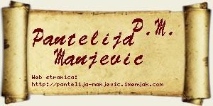 Pantelija Manjević vizit kartica